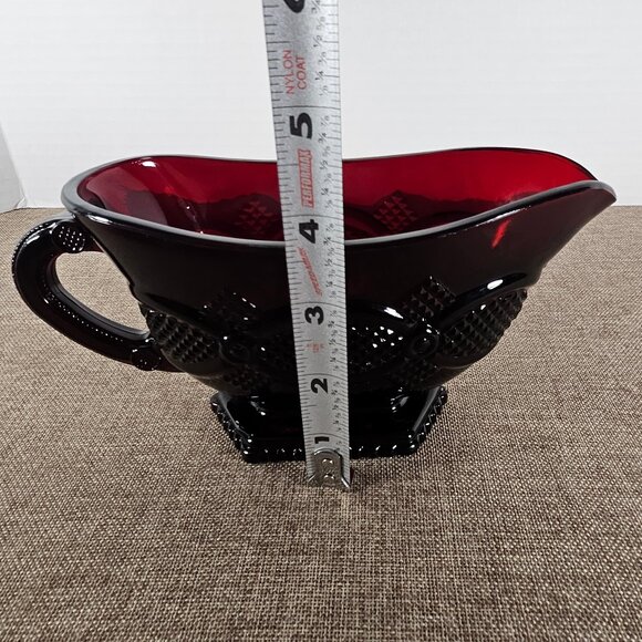Avon Cape Cod 1876 Collection Ruby Red Gravy Boat. Soft Boat - Picture 10 of 11
